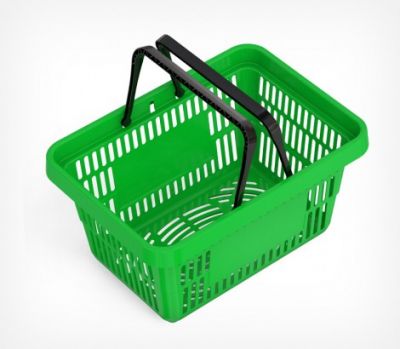 Кошик покупця з посиленими ручками, 20 літрів зелений 6018