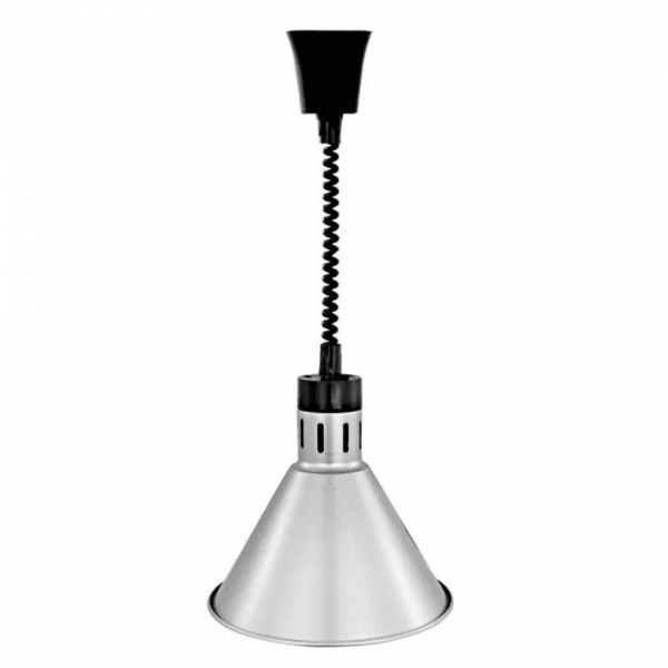 Конічна лампа для підігріву страв із регульованою висотою (срібна)