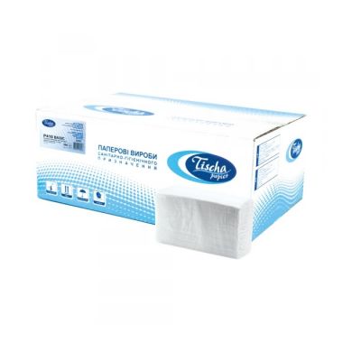 Рушники паперові Z-складка BASIC, целюлоза білого кольору, двошарові Рушники паперові Z-складка BASIC, целюлоза білого кольору, двошарові