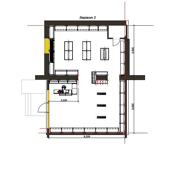Розробка проєкту магазину, за 1 м2