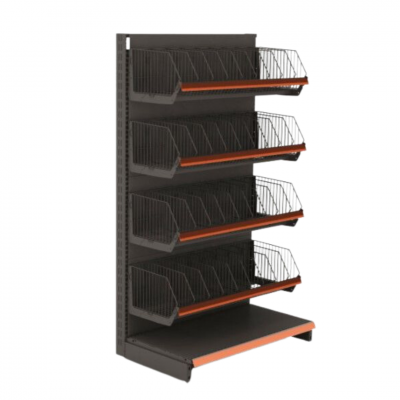 Стелажі з корзинами на 4 полиці