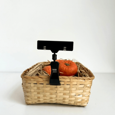 Універсальний цінникотримач з широким затискачем на прищіпці FX-CLAMP, чорний