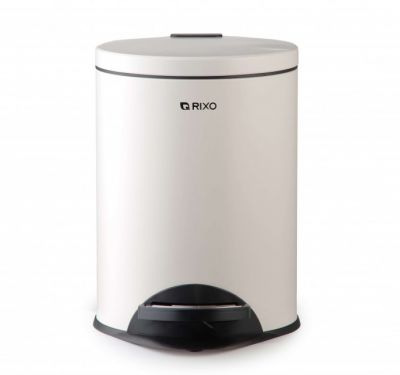Відро для сміття з педаллю Rixo Solido PB108W біле матове 8 л Відро для сміття з педаллю Rixo Solido PB108W біле матове 8 л