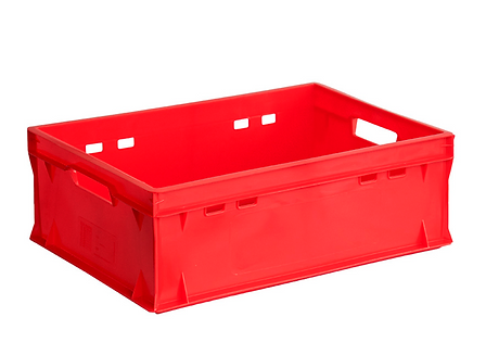 Пластиковий ящик суцільний 600х400х200мм червоний